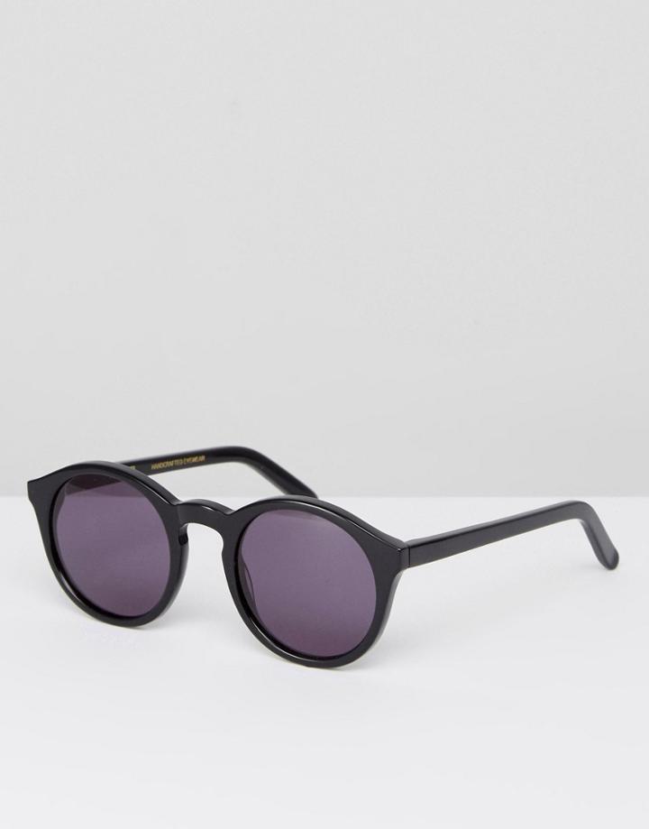 Monokel Eyewear Barstow Round Sunglasses In Black - Black
