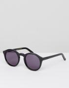 Monokel Eyewear Barstow Round Sunglasses In Black - Black