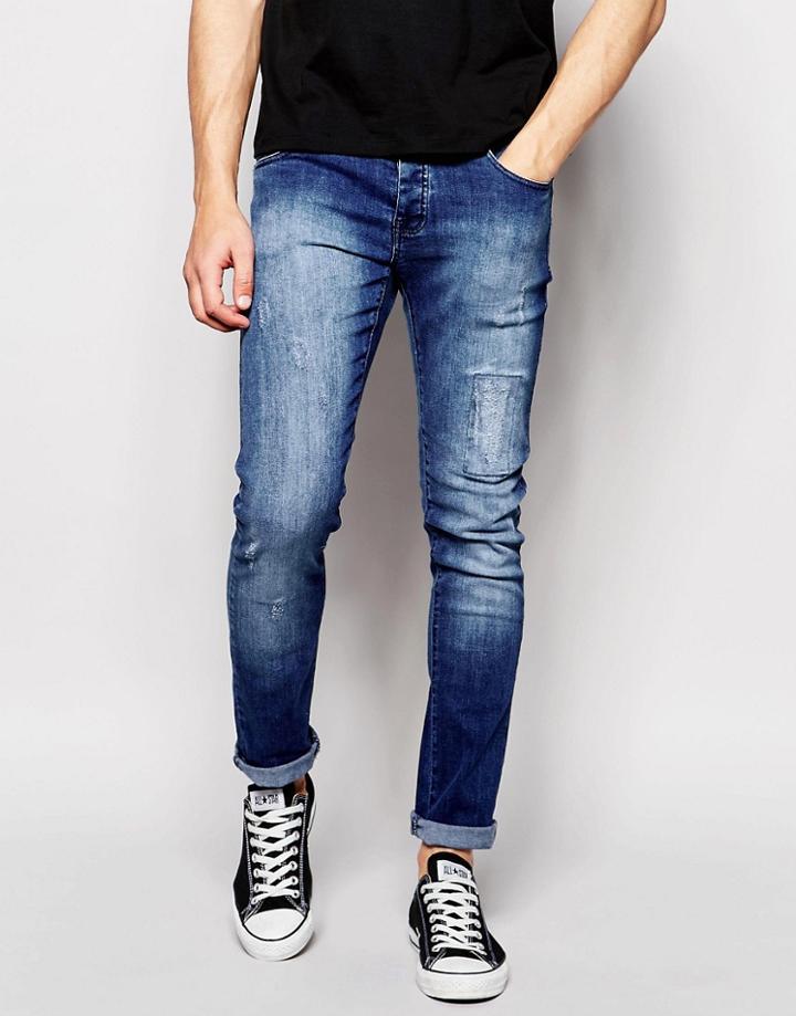 Loyalty & Faith Skinny Jean Distressing Mid Wash - Blue