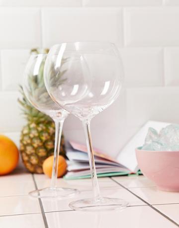 Jeray 2 Pack Tipsy Gin Glasses - Clear