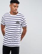Hype T-shirt In White With Stripes And Speckle - White