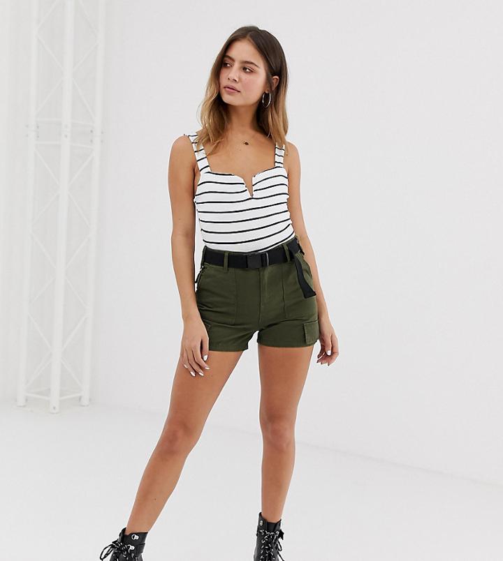 Bershka Cargo Short In Green