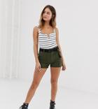 Bershka Cargo Short In Green