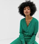 Warehouse Blouse With V Neck In Green - Green