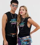 Asos Design X Glaad & Unisex Sleeveless T-shirt With Tour Print-black