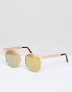 Quay Australia Gold Frame Cat Eye Sunglasses - Black