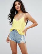 Asos Swing Cami With Double Layer - Yellow