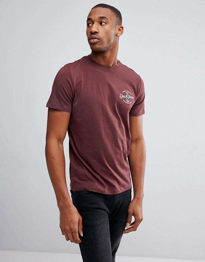 Jack & Jones Originals T-shirt With Chest Branding - Red