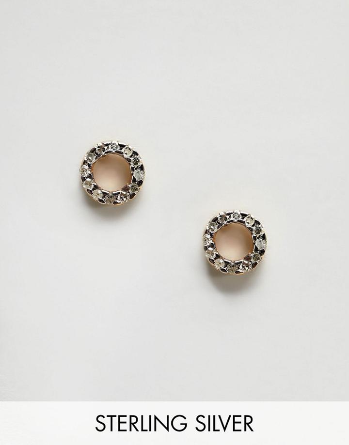 Carrie Elizabeth Diamond Circle Stud Earrings - Gold