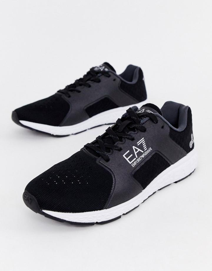 Ea7 Spirit C2 Logo Runner Sneakers In Black - Black