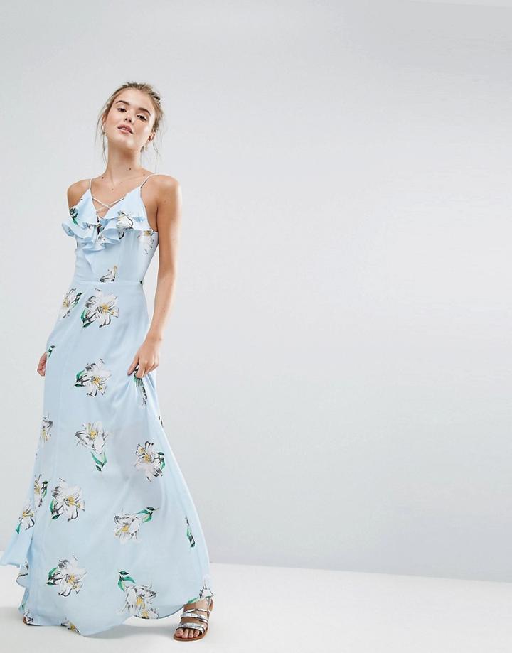 New Look Ruffle Maxi Dress - Blue