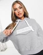 Napapijri Burgee Cropped Hoodie In Light Gray
