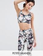 Noisy May Kicks Back Petite Graphic Printed Gym Crop Top - Multi