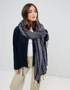 Lavand Oversized Knitted Scarf - Navy