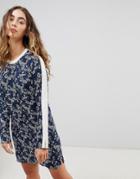 Pepe Jeans Stefi Ditsy Floral Print Shift Dress - Navy