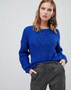 Only Cable Knit Sweater - Blue