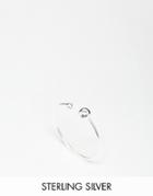 Asos Sterling Silver Fine Open Bead Ring - Silver