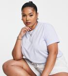 Asos Design Curve Ultimate T-shirt With Crew Neck In Organic Cotton Blend In Baby Blue