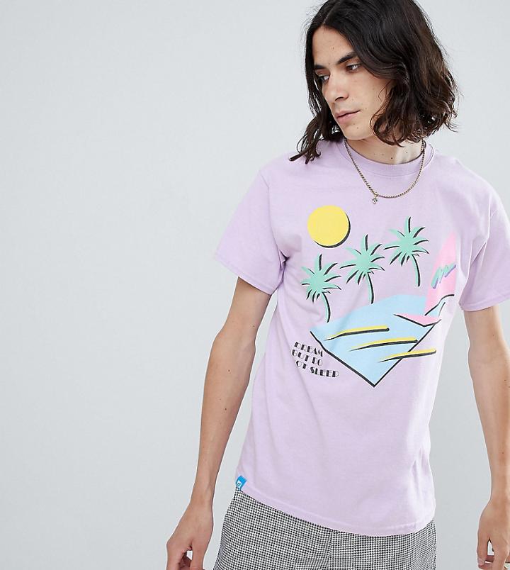 Dream But Do Not Sleep Beach Print T-shirt - Purple