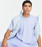 Vai21 Ribbed T-shirt In Ice Blue-blues