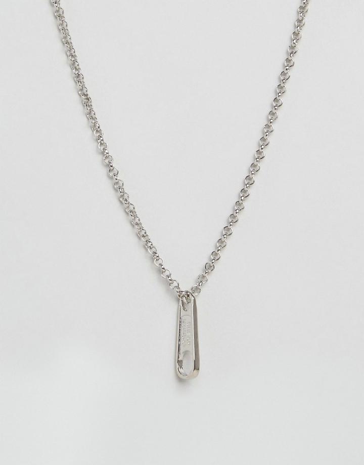 Cheap Monday Zipper Necklace - Silver