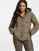 Protest Dallas Ski Jacket In Leopard Print-brown