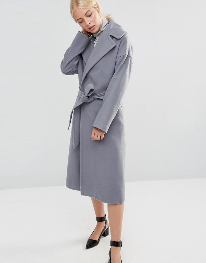 Helene Berman Clutch Coat In Gray - Gray