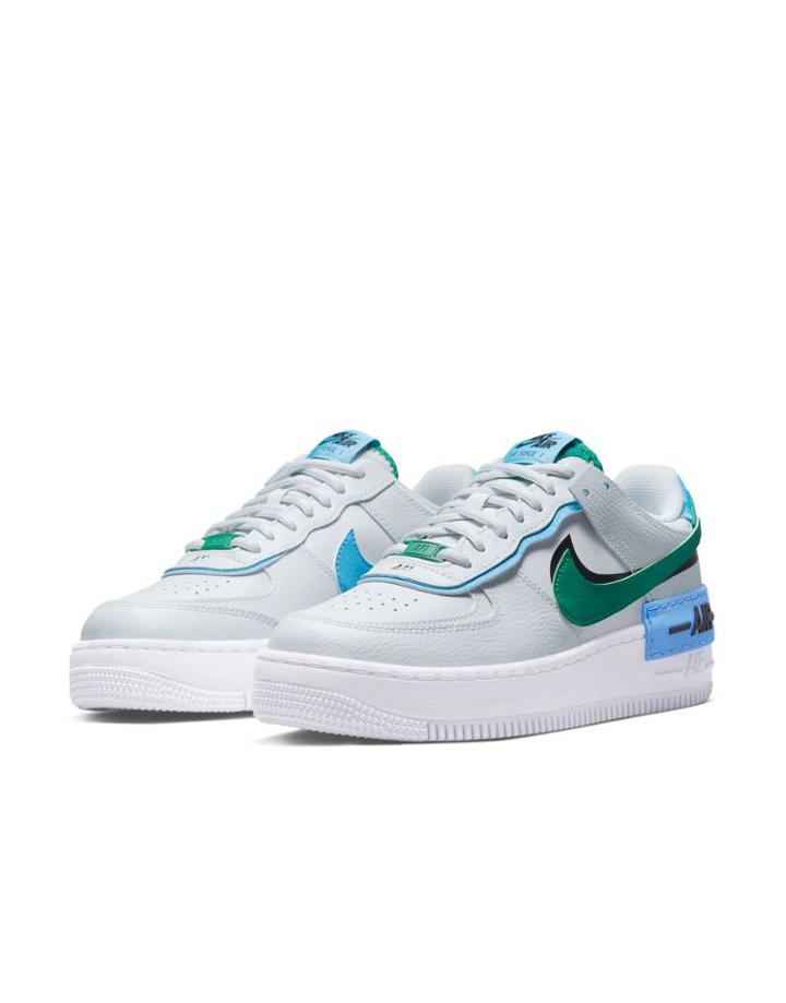 Nike Air Force 1 Shadow Sneakers In Photon Dust/malachite-gray