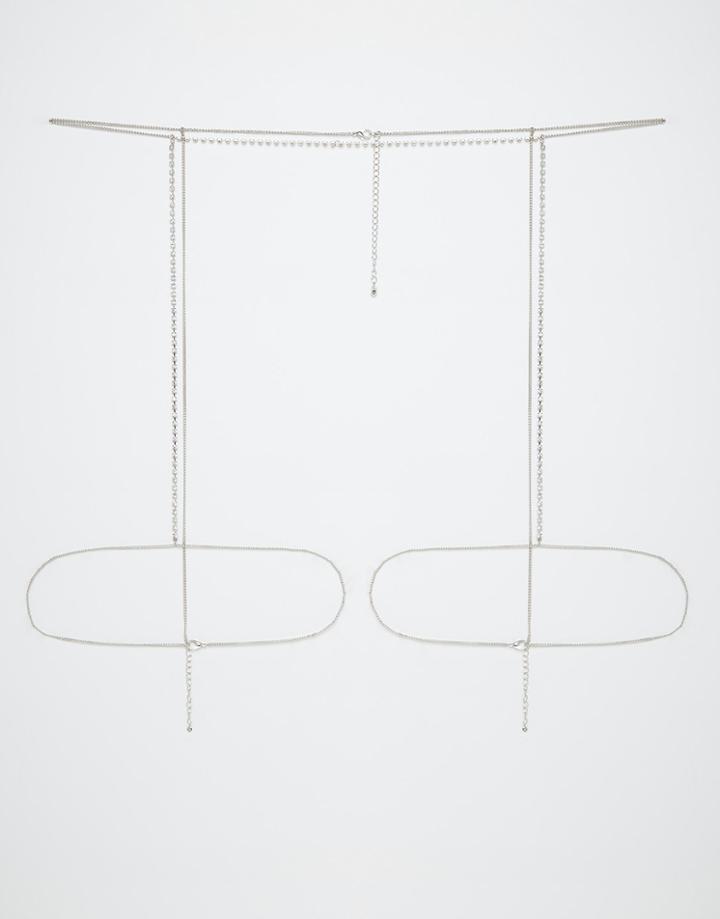 Asos After Dark Jewelled Suspender - Silver