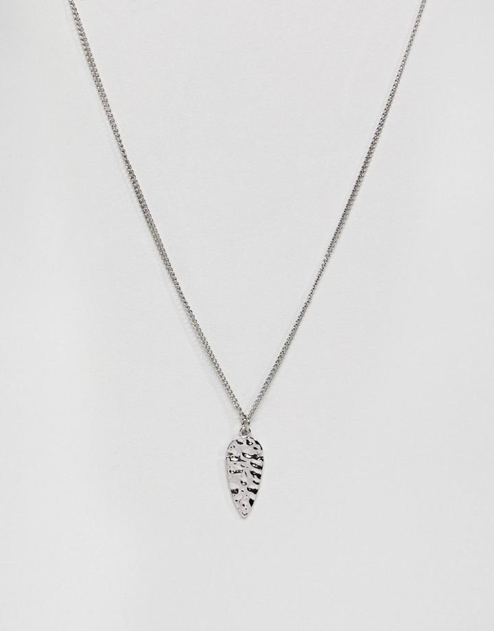 Designb Fossil Pendant Necklace In Silver Exclusive To Asos - Silver