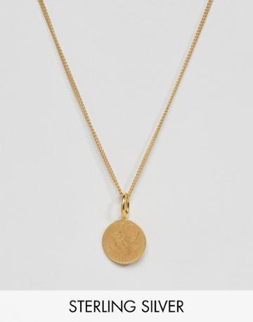 Katie Mullally Gold Farthing Pendant Necklace - Gold
