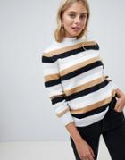 Brave Soul Wooly Stripe Sweater - Black