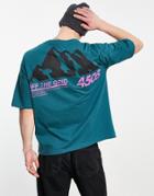 Asos 4505 Oversized T-shirt With Mountain Back Print-blue
