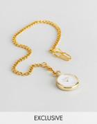 Reclaimed Vintage Inspired Gold Pocket Watch With Subdial - Gold