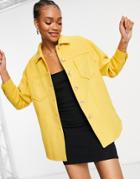 Helene Berman Short Shacket Overshirt In Yellow