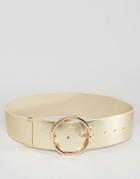 Asos Round Buckle Waist Belt - Gold