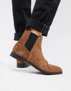 Hugo Boheme Suede Chelsea Boot In Tan - Tan