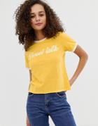 Asos Design T-shirt With Sweet Talk Print-yellow