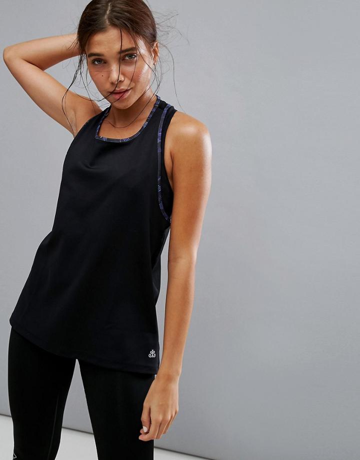 Kisaiya Yoga Drape Side Tank Top - Black