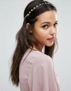 Limited Edition Occasion Faux Pearl Hair Back Chain - Gold