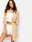 Somedays Lovin Waterfall Knit Cardi - Latte