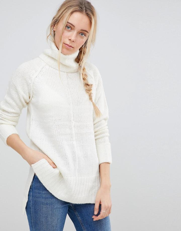 Qed London Roll Neck Sweater - White