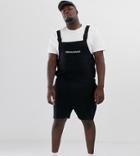 Asos Design Plus Jersey Overalls In Pockets & Chest Print-gray