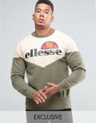 Ellesse Chevron Sweatshirt With Classic Logo - Stone