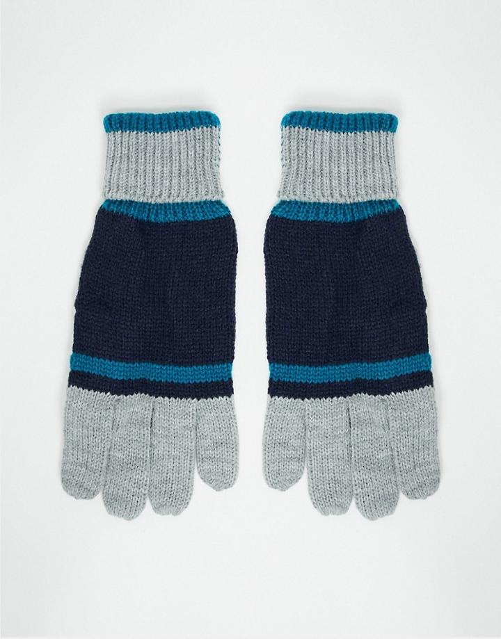 Boardmans Color Block Gloves-blue