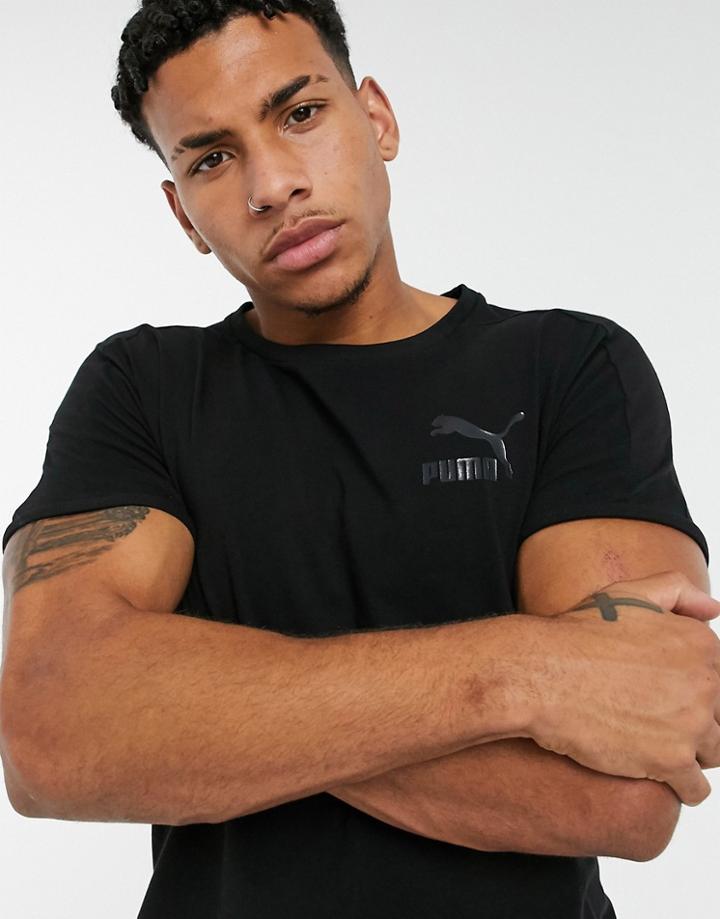 Puma Iconic T7 Ringer T-shirt In Black