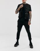Asos Design Super Skinny Sweatpants With Cargo Pockets In Black