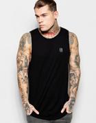 Religion Tank With Split Back Hem - Black