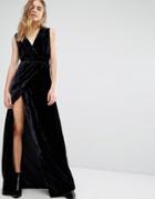 Gestuz Maxi Dress In Velvet - Blue