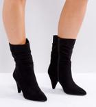 New Look Wide Fit Slouch Cone Heeled Boot - Black